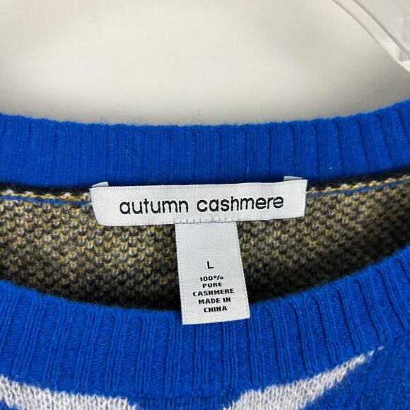 Autumn Cashmere Multicolored 100% Cashmere Bandana Print Long Sleeve Sweater L - Picture 6 of 6